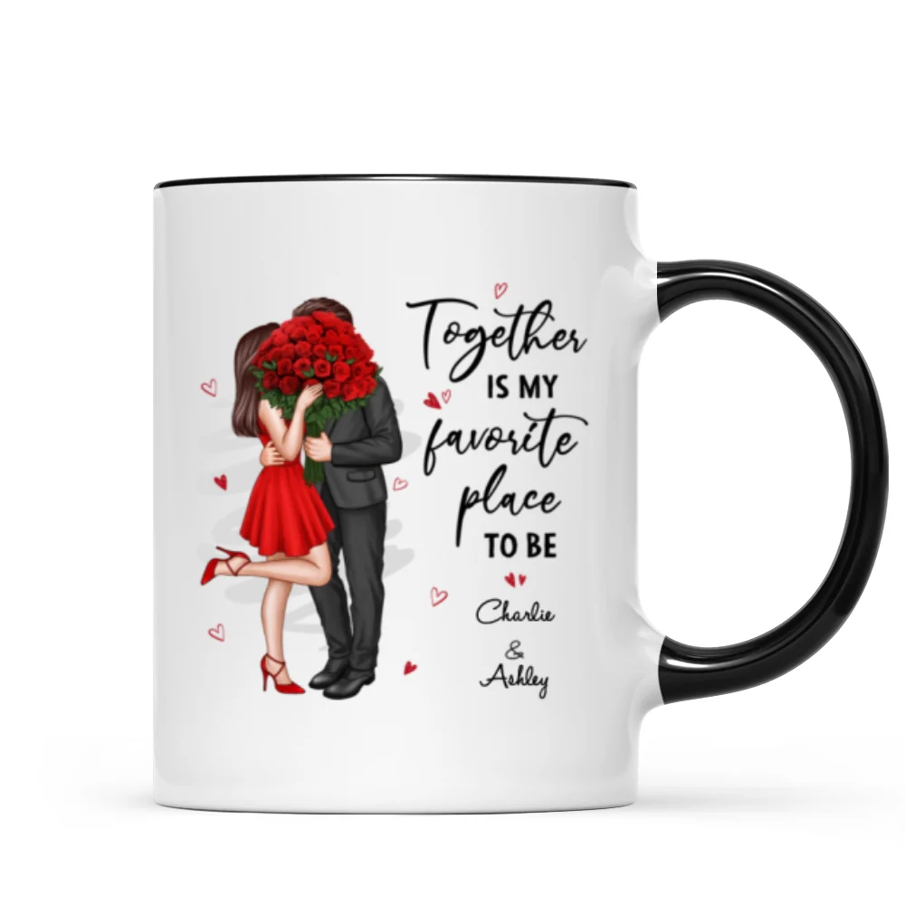 Together Is My Favorite Place To Be Couple Valentine‘s Gift For Him For Her Personalized Mug - Image 7