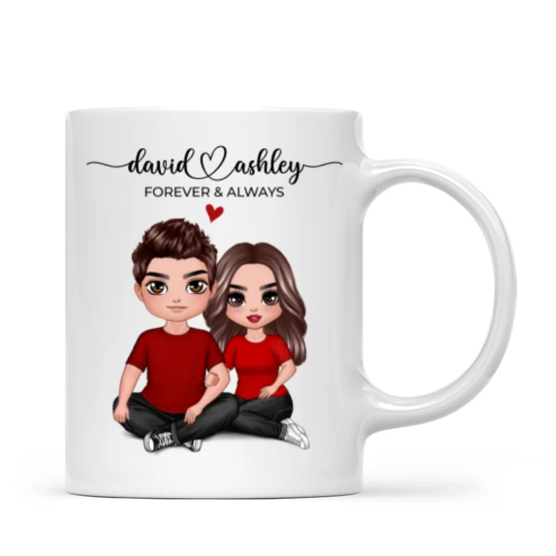 Embracing Couple Heart Names Personalized Mug - Image 4