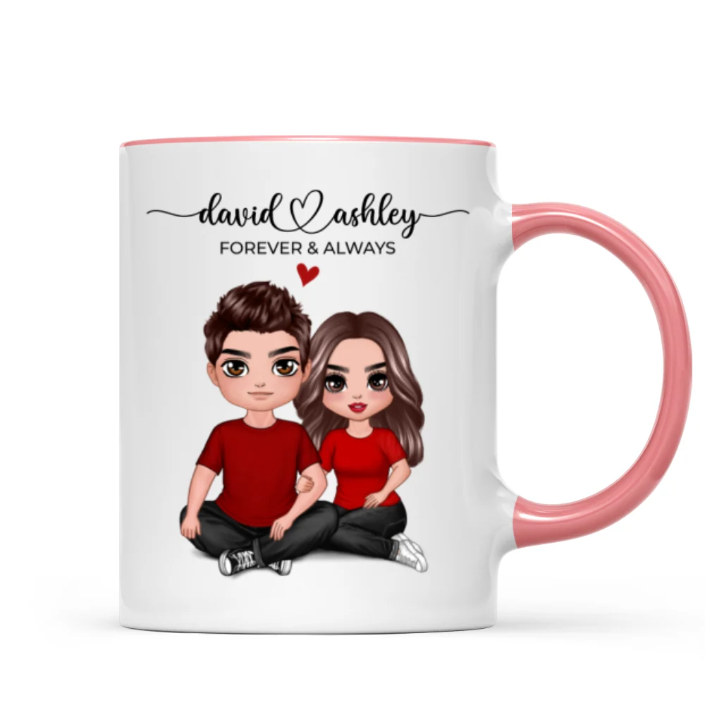 Embracing Couple Heart Names Personalized Mug - Image 9