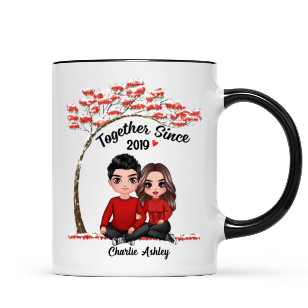 Embracing Couple Under Red Tree Gift For Him For Her Personalized Mug - Image 5