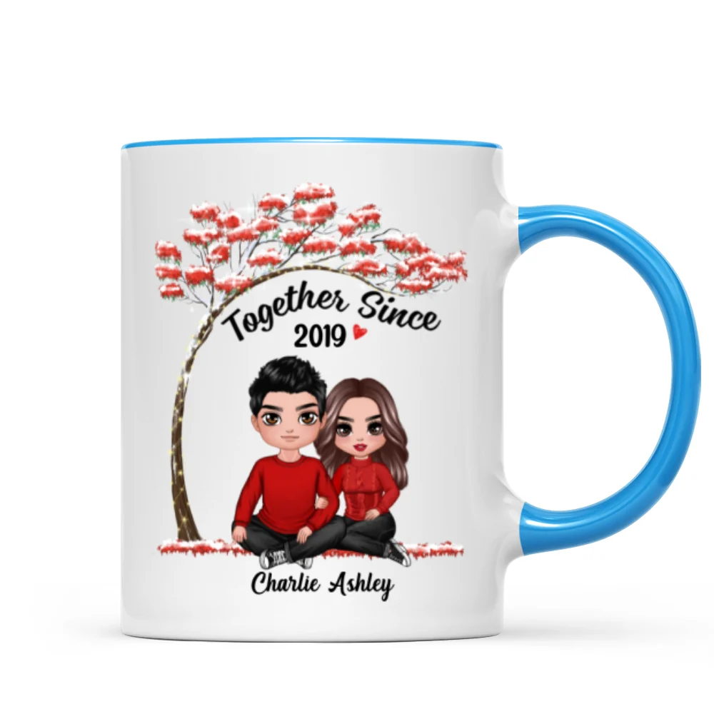 Embracing Couple Under Red Tree Gift For Him For Her Personalized Mug - Image 8