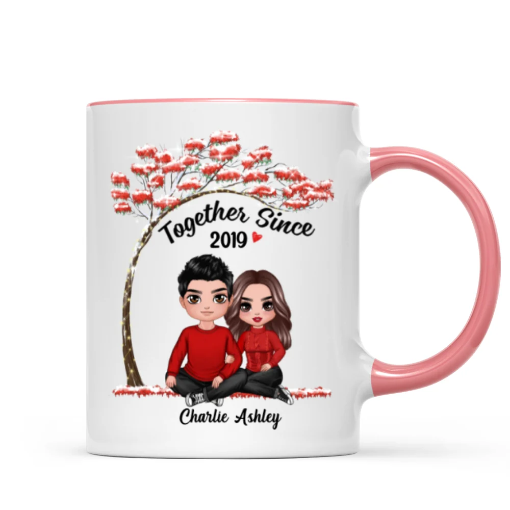Embracing Couple Under Red Tree Gift For Him For Her Personalized Mug - Image 9