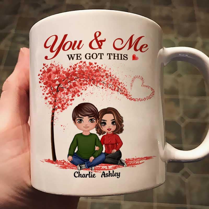 Embracing Couple Under Tree Personalized Mug - Image 2