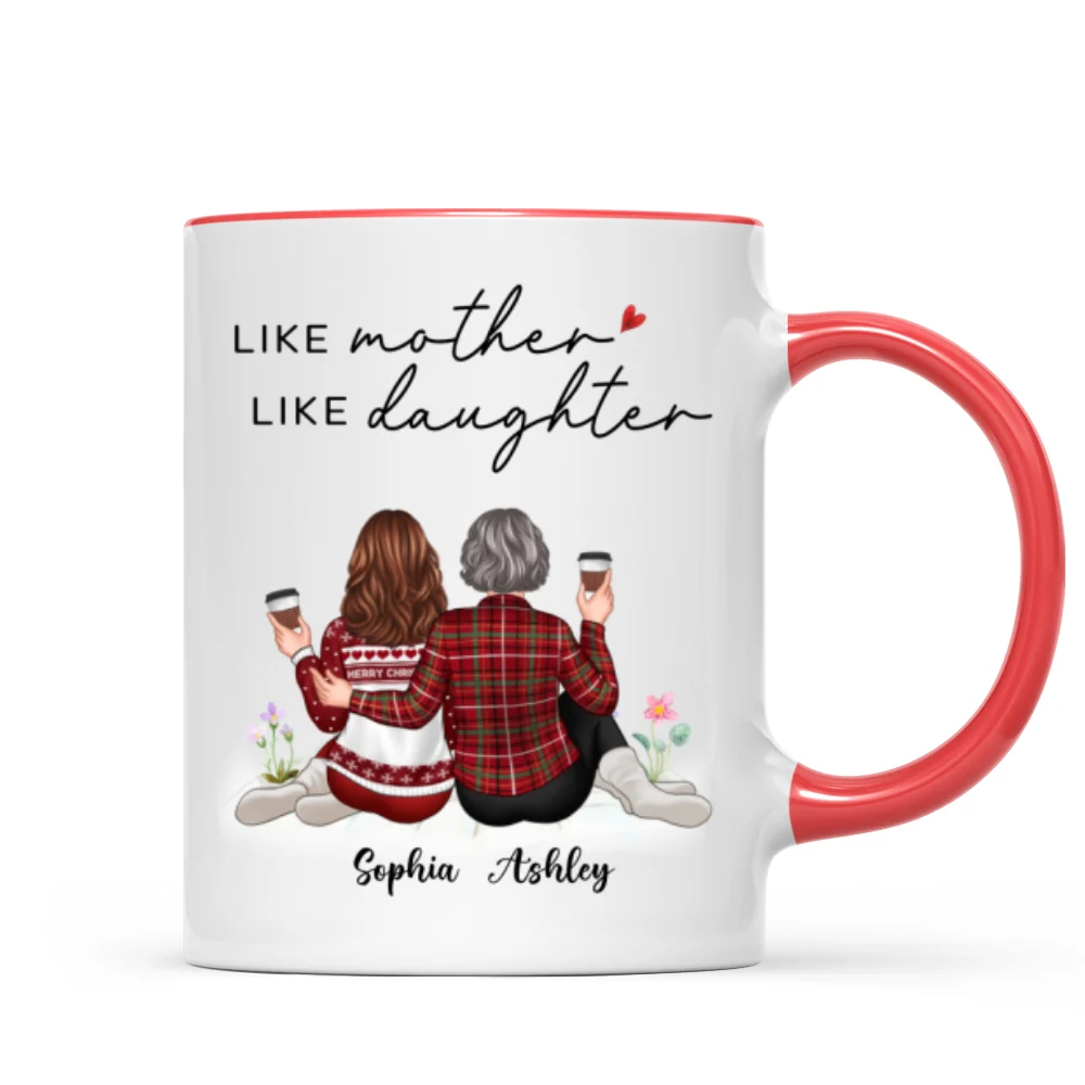 Embracing Mother Daughter Back View Personalized Mug - Image 7