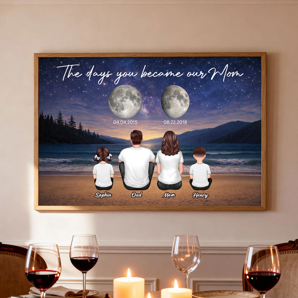 Endless Love The Day You Become Mom Grandma Custom Birth Moon Phase - Personalized Poster - Mother's Day Gift For Mom, Grandma - Image 10