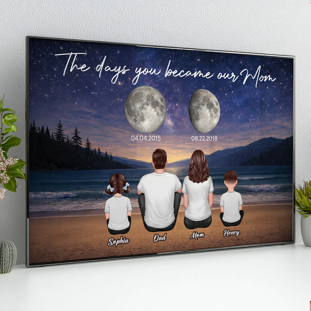 Endless Love The Day You Become Mom Grandma Custom Birth Moon Phase - Personalized Poster - Mother's Day Gift For Mom, Grandma - Image 2