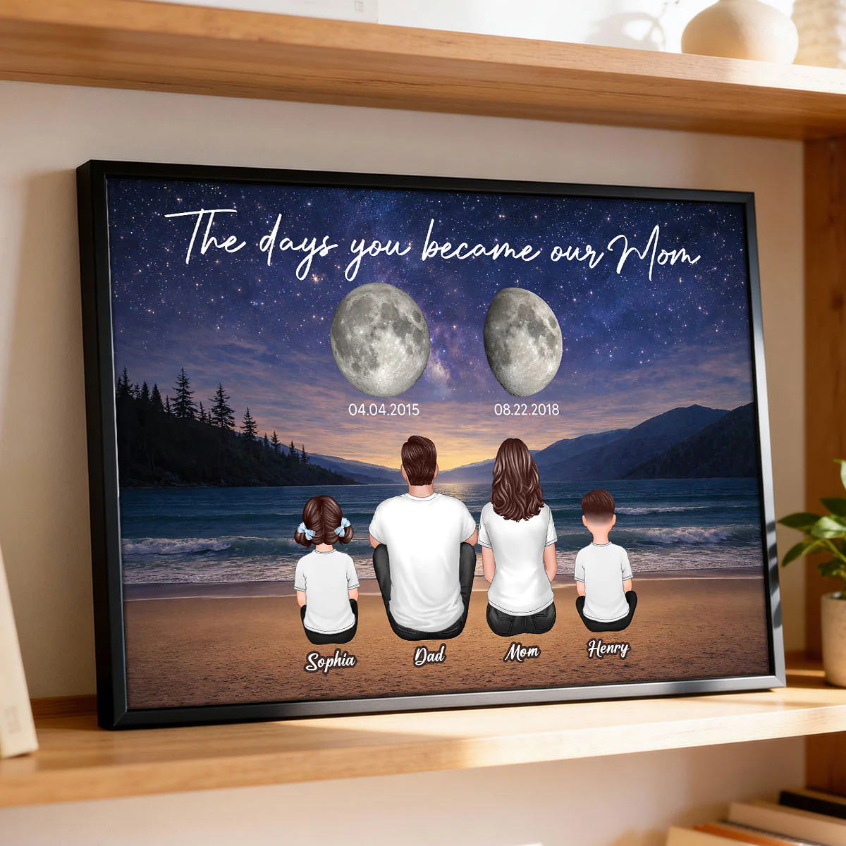 Endless Love The Day You Become Mom Grandma Custom Birth Moon Phase - Personalized Poster - Mother's Day Gift For Mom, Grandma - Image 5