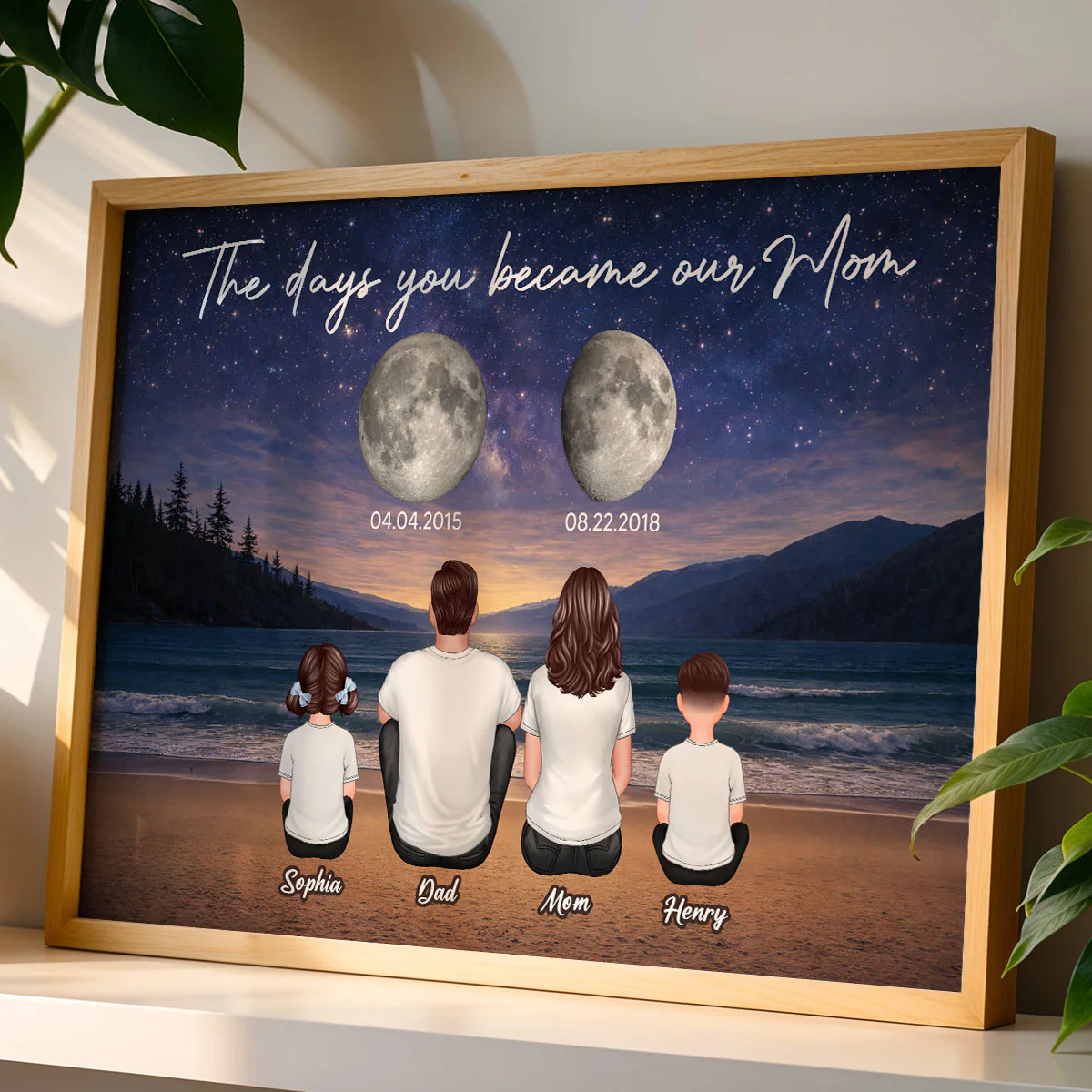 Endless Love The Day You Become Mom Grandma Custom Birth Moon Phase - Personalized Poster - Mother's Day Gift For Mom, Grandma - Image 7