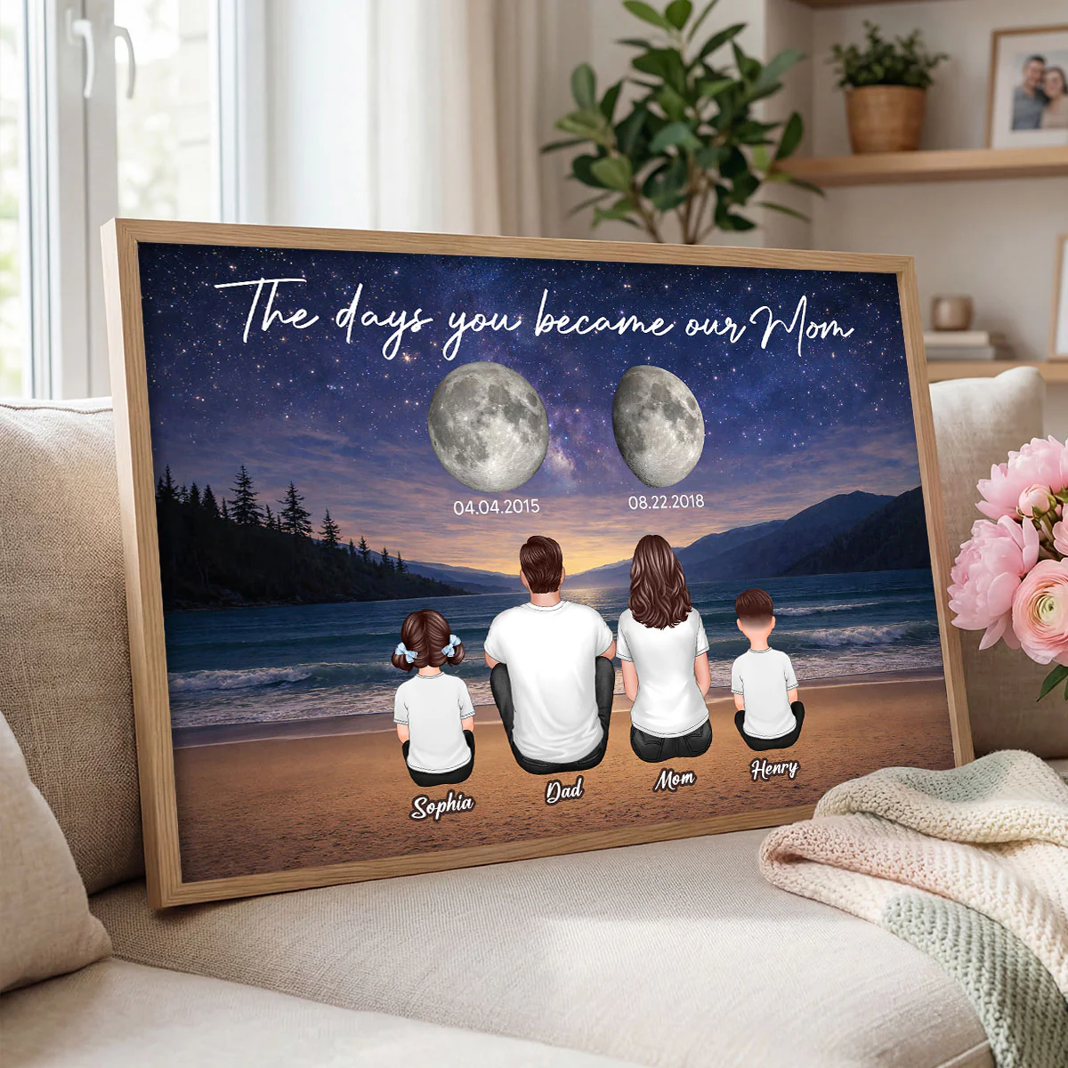 Endless Love The Day You Become Mom Grandma Custom Birth Moon Phase - Personalized Poster - Mother's Day Gift For Mom, Grandma - Image 9