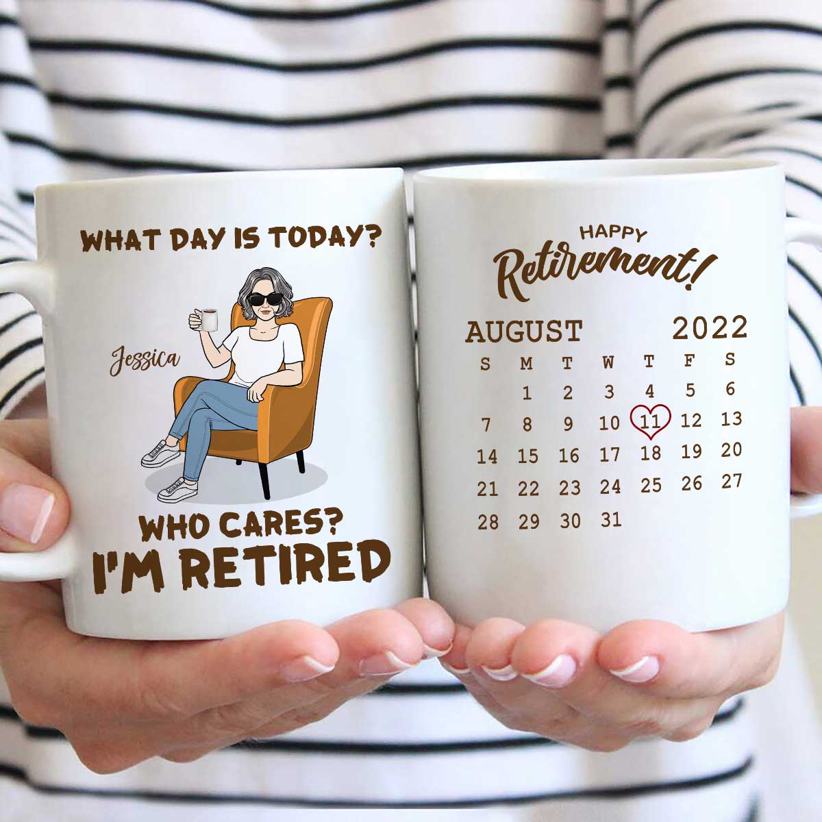 Enjoy The Next Chapter What Day Is Today I'm Retired Retirement Gift Calendar Personalized Mug - Image 2