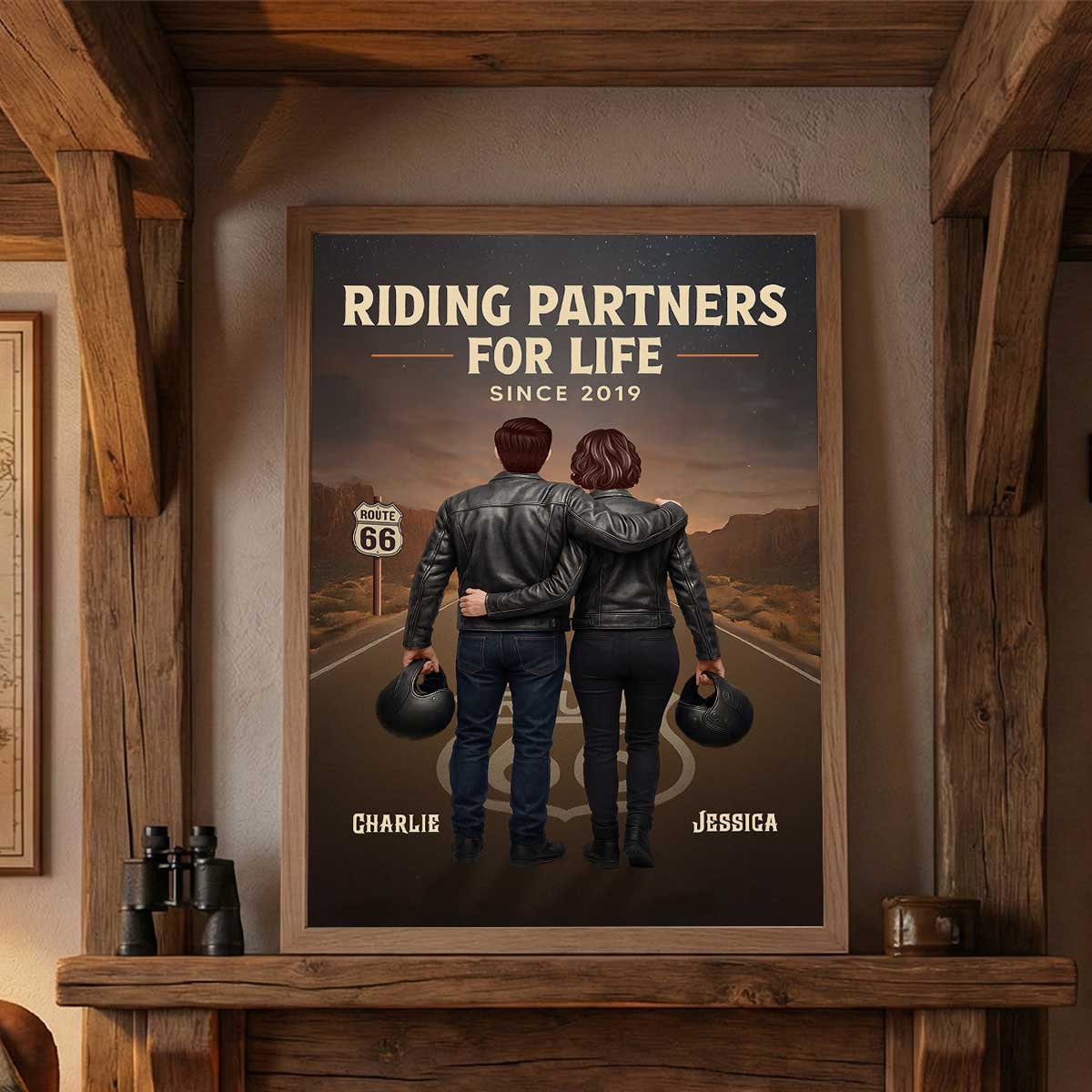Eternal Love Back View Biker Couple Riding Partners For Life - Personalized Poster - Unique Valentine's Gift, Anniversary Gift For Couple, Bikers, Gift For Him, For Her - Image 5