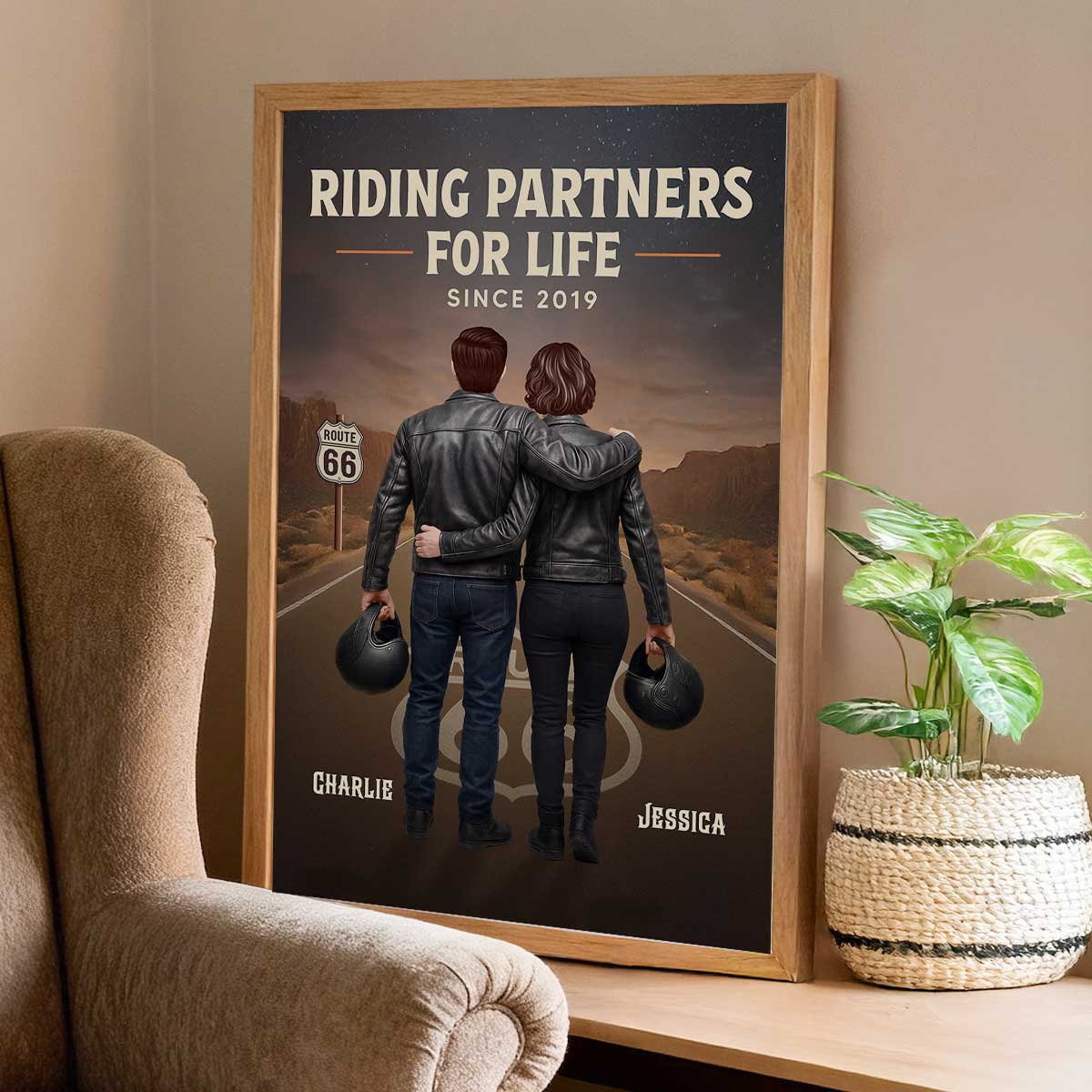 Eternal Love Back View Biker Couple Riding Partners For Life - Personalized Poster - Unique Valentine's Gift, Anniversary Gift For Couple, Bikers, Gift For Him, For Her - Image 7