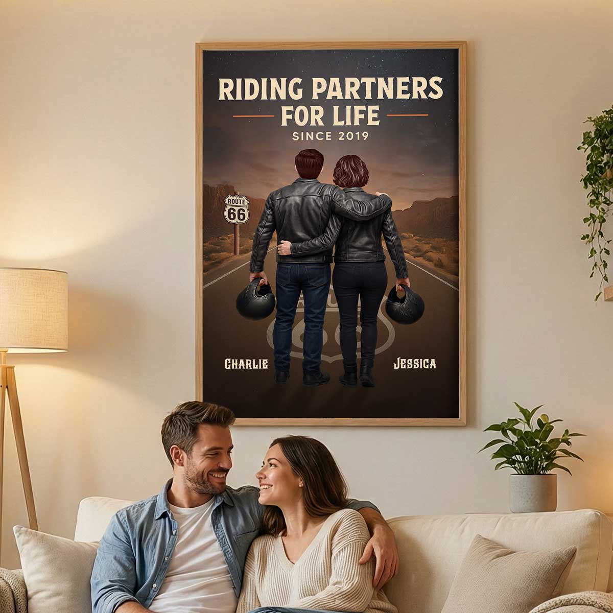Eternal Love Back View Biker Couple Riding Partners For Life - Personalized Poster - Unique Valentine's Gift, Anniversary Gift For Couple, Bikers, Gift For Him, For Her - Image 8