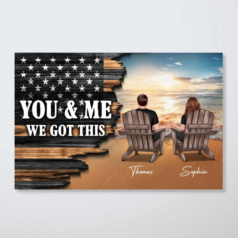 Eternal Love Beach Landscape You & Me We Got This Couple Half Nation Flag - Personalized Poster - Valentine's Day Gift For Couple - Image 10