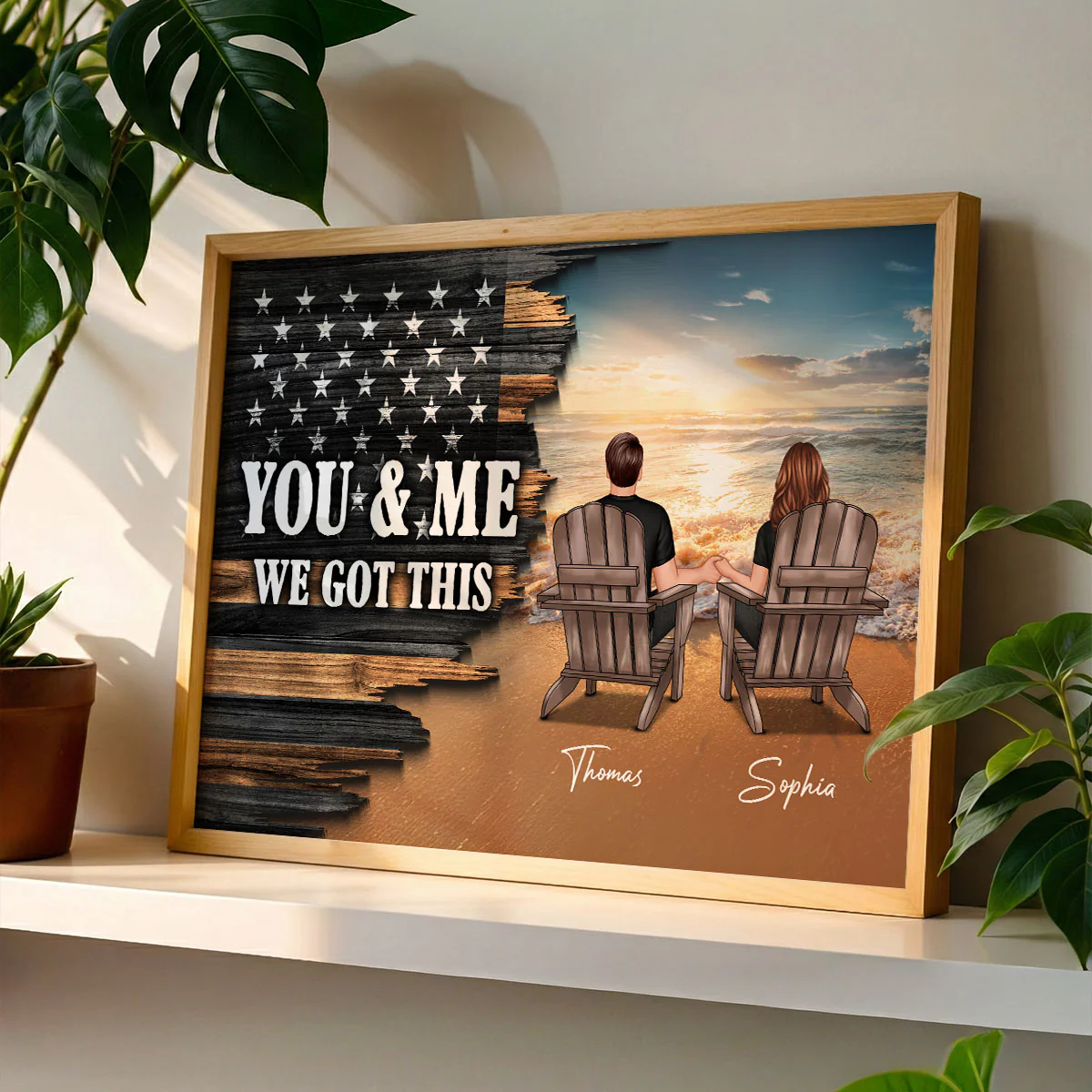 Eternal Love Beach Landscape You & Me We Got This Couple Half Nation Flag - Personalized Poster - Valentine's Day Gift For Couple - Image 3