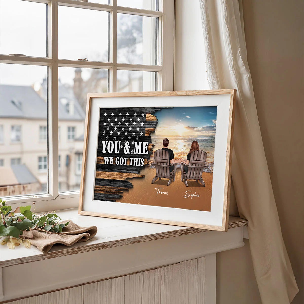 Eternal Love Beach Landscape You & Me We Got This Couple Half Nation Flag - Personalized Poster - Valentine's Day Gift For Couple - Image 4