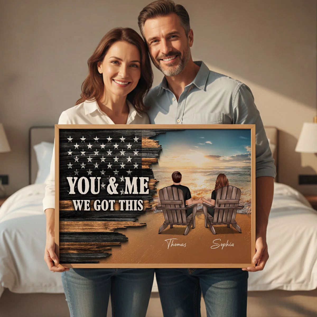 Eternal Love Beach Landscape You & Me We Got This Couple Half Nation Flag - Personalized Poster - Valentine's Day Gift For Couple - Image 8