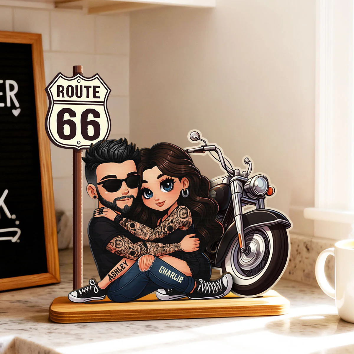 Eternal Love Biker Couple Riding Partners For Life - Personalized 2-Layer Wooden Plaque - Gift For Couple, Bikers, Gift For Him, For Her - Image 3