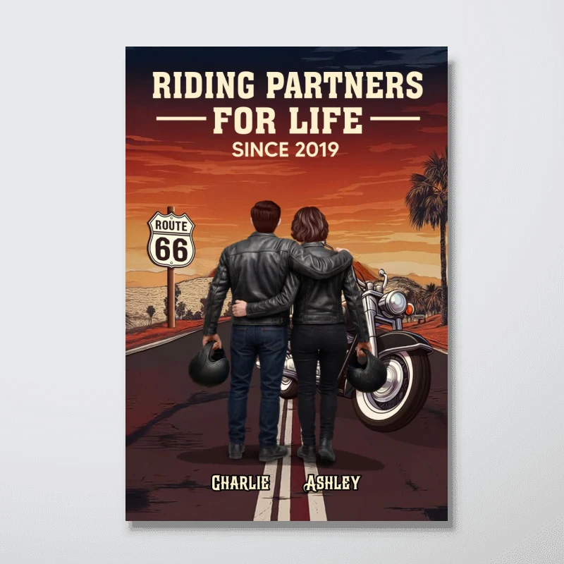 Eternal Love Biker Couple Riding Partners For Life - Personalized Poster - Heartfelt Valentine's Day Gift, Anniversary Gift For Couple, Bikers, Gift For Him, For Her - Image 11