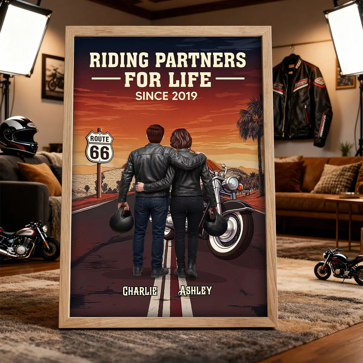 Eternal Love Biker Couple Riding Partners For Life - Personalized Poster - Heartfelt Valentine's Day Gift, Anniversary Gift For Couple, Bikers, Gift For Him, For Her - Image 5