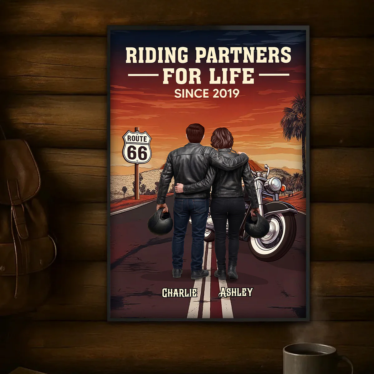 Eternal Love Biker Couple Riding Partners For Life - Personalized Poster - Heartfelt Valentine's Day Gift, Anniversary Gift For Couple, Bikers, Gift For Him, For Her - Image 6