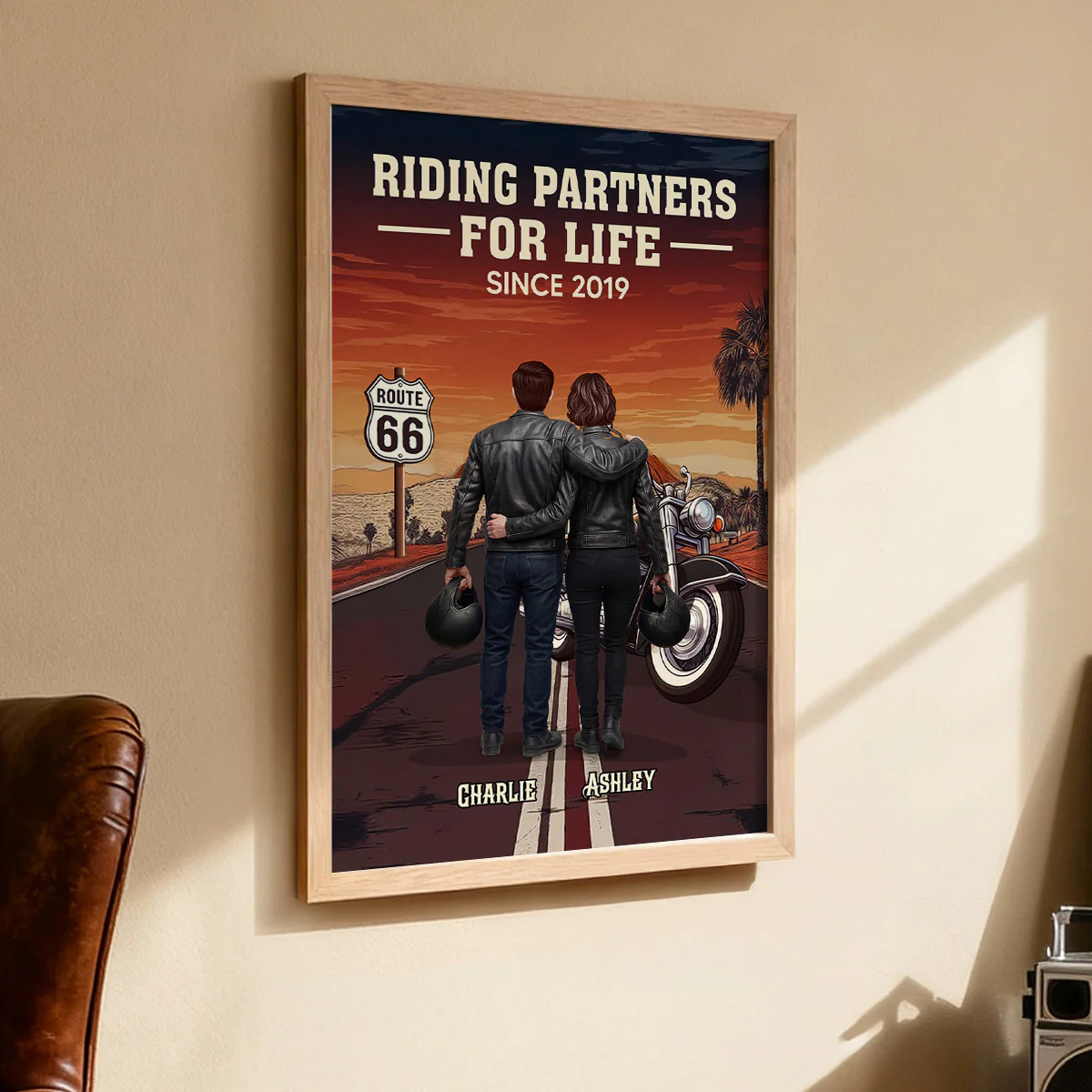 Eternal Love Biker Couple Riding Partners For Life - Personalized Poster - Heartfelt Valentine's Day Gift, Anniversary Gift For Couple, Bikers, Gift For Him, For Her - Image 9