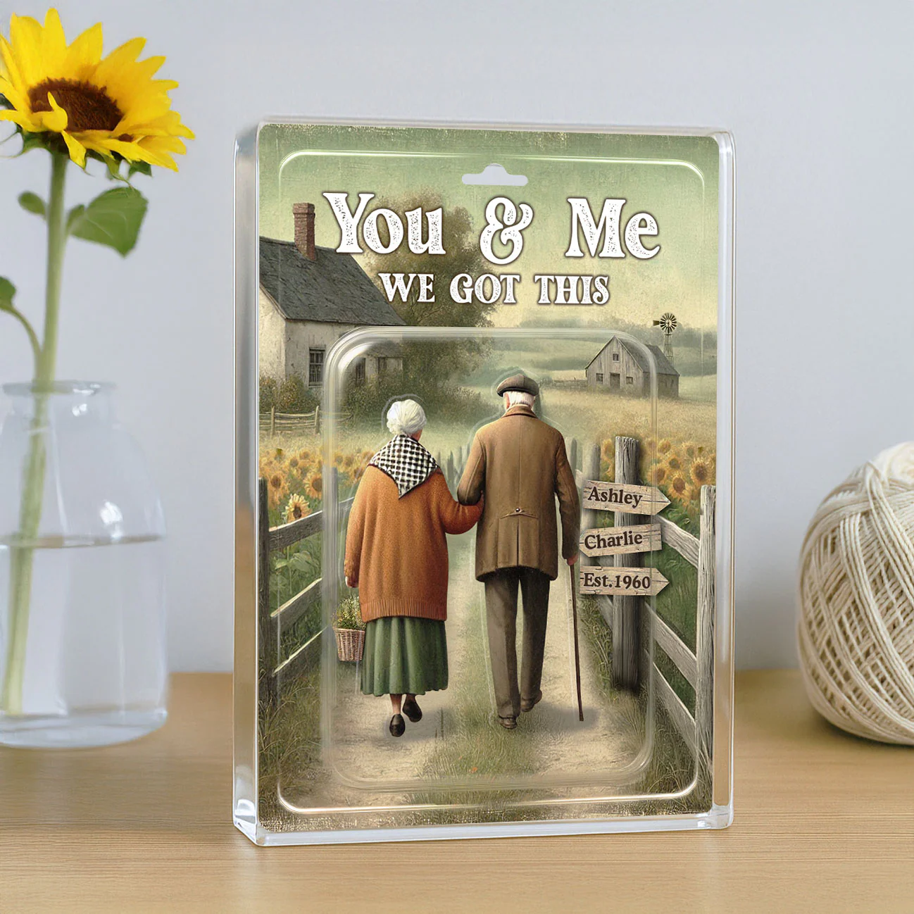 Eternal Love Couple Growing Old Together Toy Box Figures Style Personalized Acrylic Block Plaque - Image 7