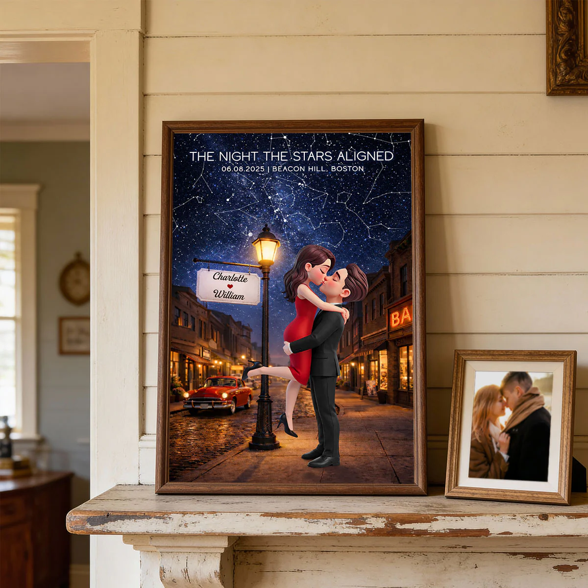 Eternal Love Couple Hugging Kissing Custom Star Map Anniversary Date - Personalized Poster - Valentine's Day Gift For Couple - Image 11