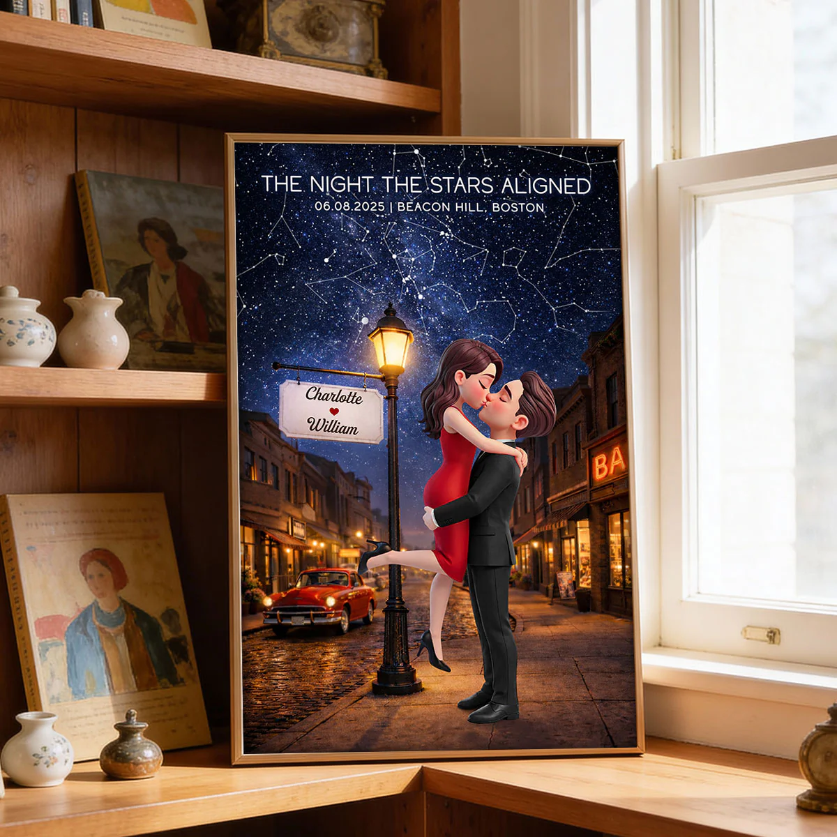 Eternal Love Couple Hugging Kissing Custom Star Map Anniversary Date - Personalized Poster - Valentine's Day Gift For Couple - Image 13