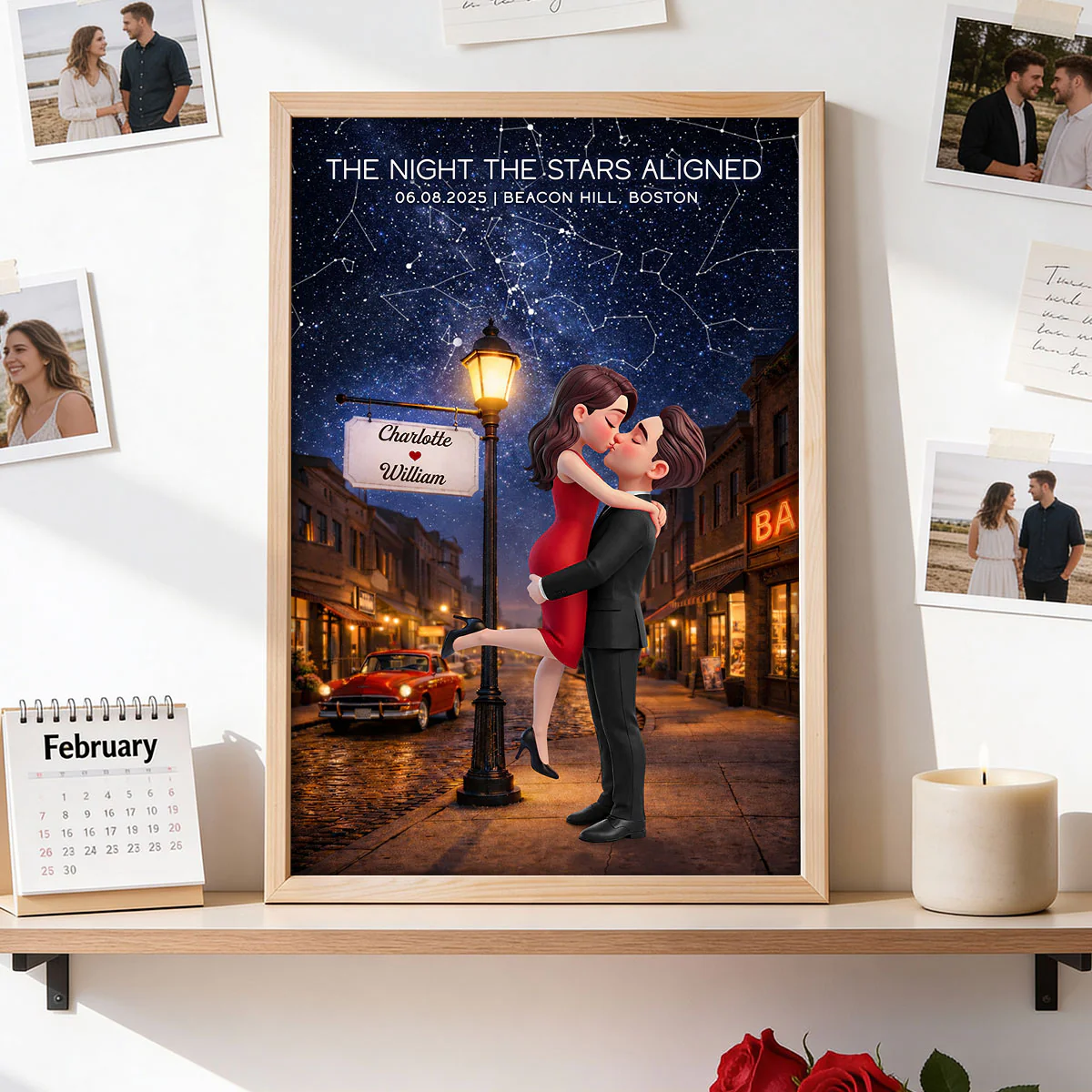 Eternal Love Couple Hugging Kissing Custom Star Map Anniversary Date - Personalized Poster - Valentine's Day Gift For Couple - Image 16