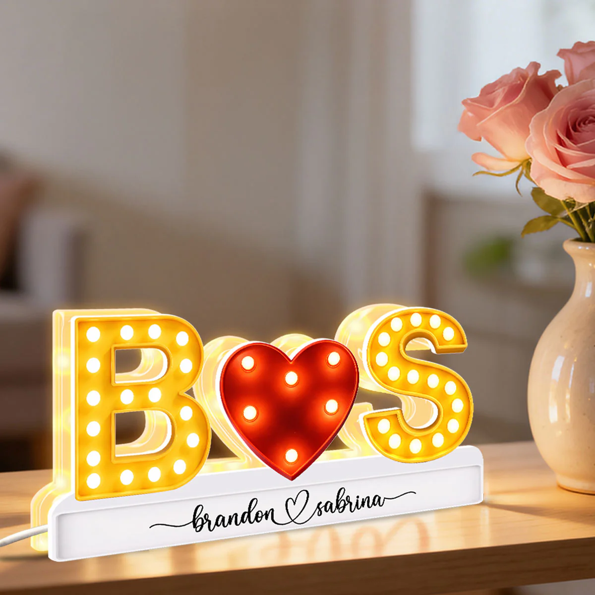 Eternal Love Couple Initials - Personalized Light Box - Heartfelt Valentine's Day Gift, Anniversary Gift For Couple, For Him, For Her - Image 2
