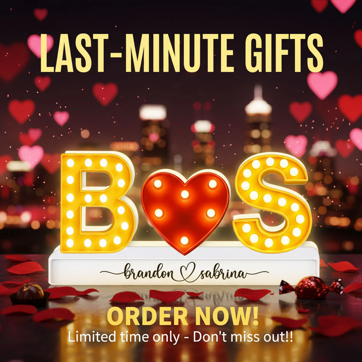 Eternal Love Couple Initials - Personalized Light Box - Heartfelt Valentine's Day Gift, Anniversary Gift For Couple, For Him, For Her - Image 5