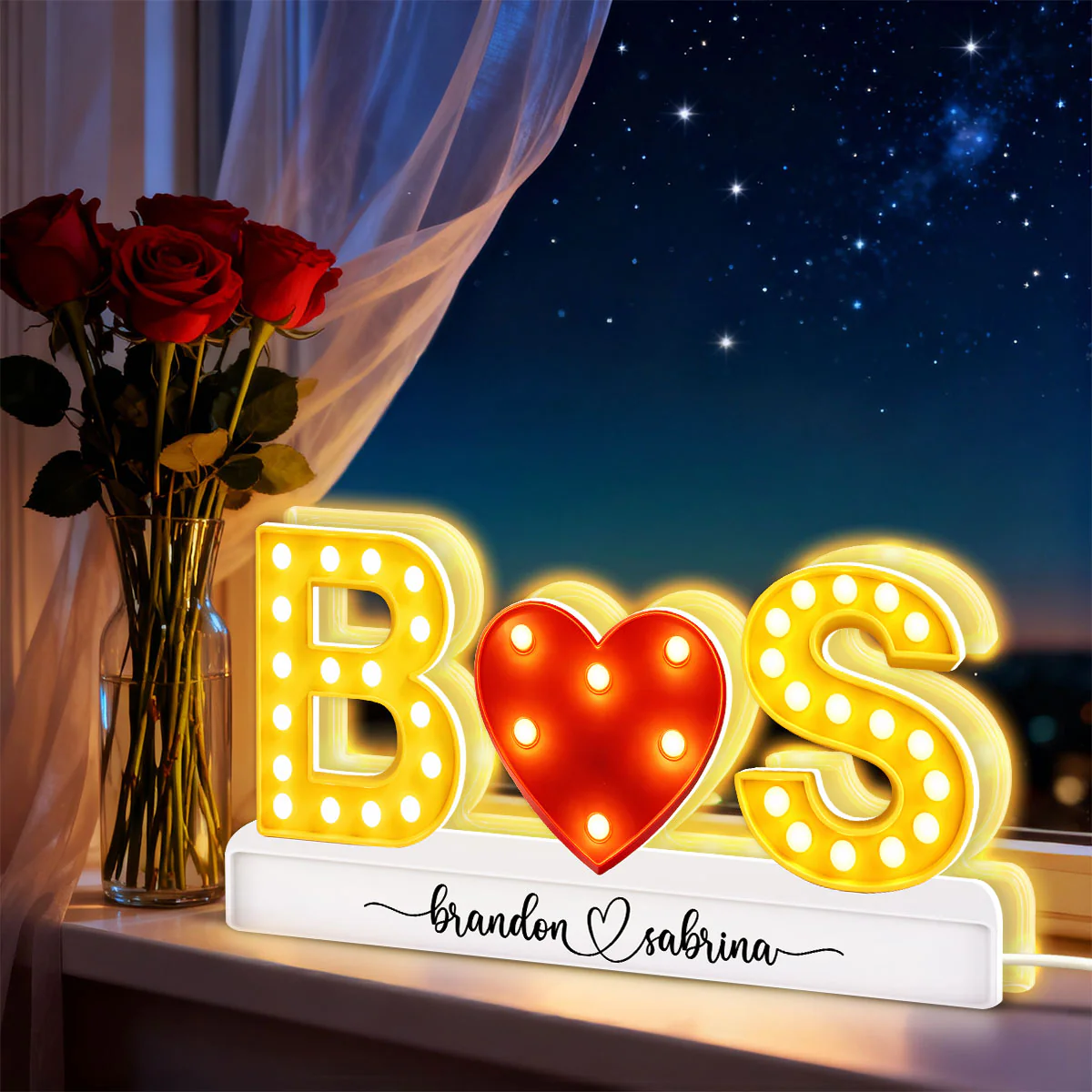 Eternal Love Couple Initials - Personalized Light Box - Heartfelt Valentine's Day Gift, Anniversary Gift For Couple, For Him, For Her - Image 7