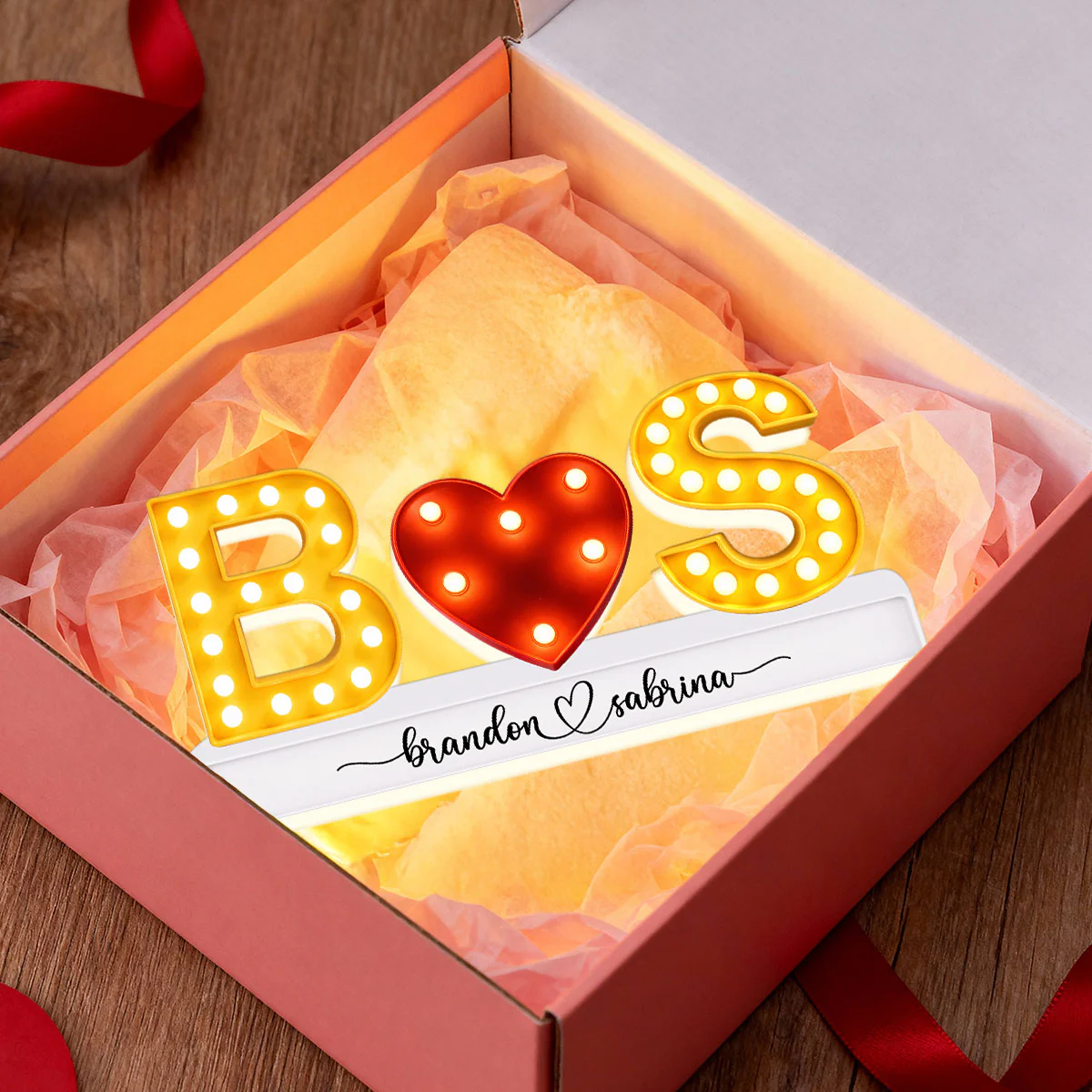 Eternal Love Couple Initials - Personalized Light Box - Heartfelt Valentine's Day Gift, Anniversary Gift For Couple, For Him, For Her - Image 8