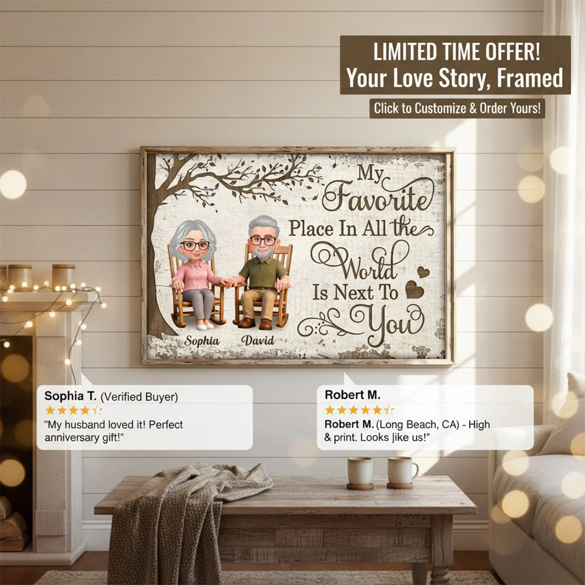 Eternal Love Couple On Rocking Chair - Personalized Poster - Valentine's Day Gift For Couple - Image 4