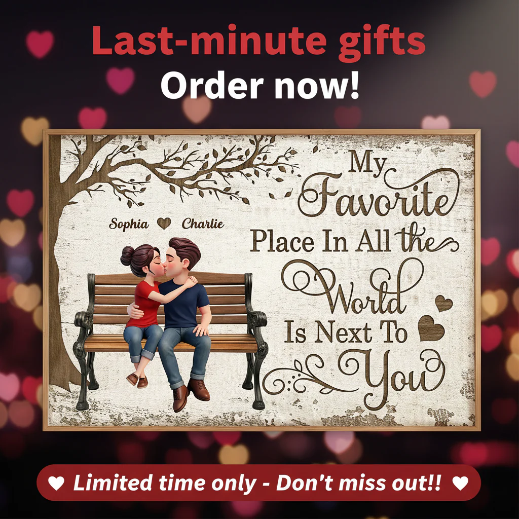 Eternal Love Couple Sitting Kissing Under Tree - Personalized Poster - Valentine's Day Gift For Couple - Image 2