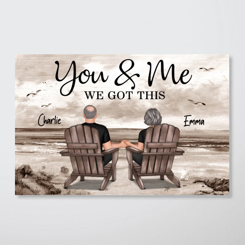 Eternal Love Couple Beach Landscape Retro Vintage Personalized Poster, Heartfelt Anniversary Gift, Wedding Gift, Birthday Gift For Couple, For Him, For Her - Image 9