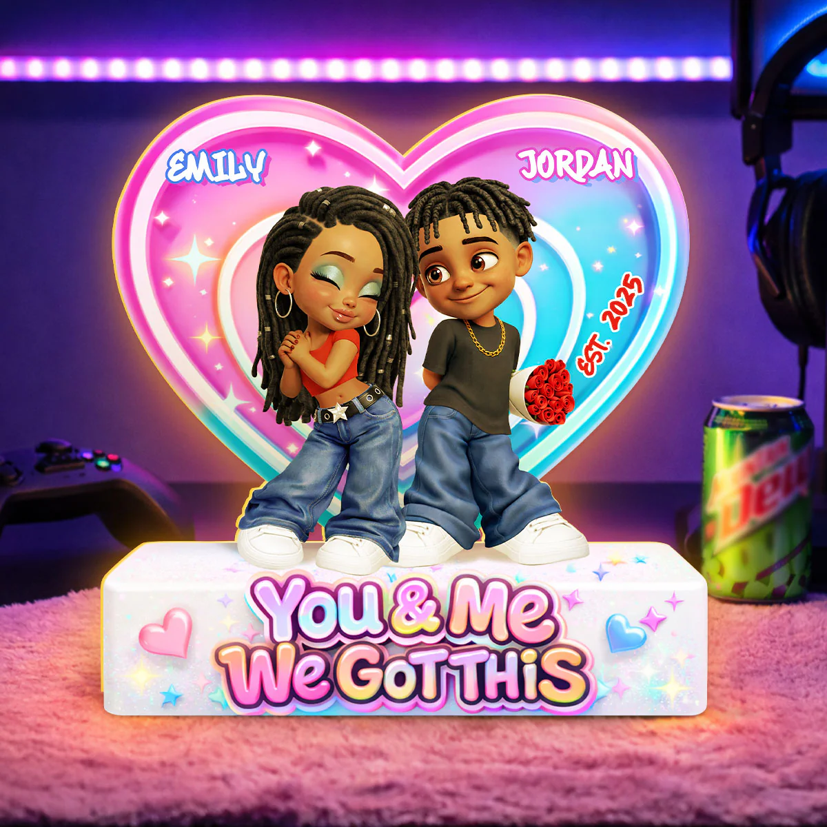 Eternal Love Y2K Couple Aura Heart Aesthetic - Personalized Light Box - Heartfelt Valentine's Day Gift For Him, Gift For Her - Image 3