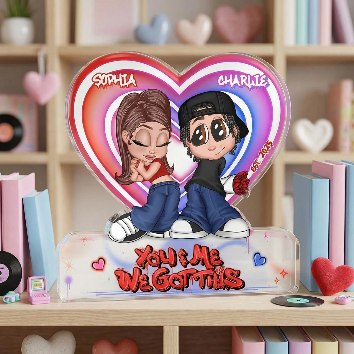 Eternal Love Y2K Couple - Personalized Acrylic Block Plaque - Heartfelt Valentine's Day Gift, Anniversary Gift For Couple, For Him, For Her - Image 3