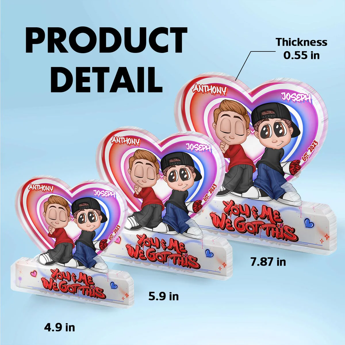Eternal Love Y2K Couple - Personalized Acrylic Block Plaque - Heartfelt Valentine's Day Gift, Anniversary Gift For Couple, For Him, For Her - Image 5