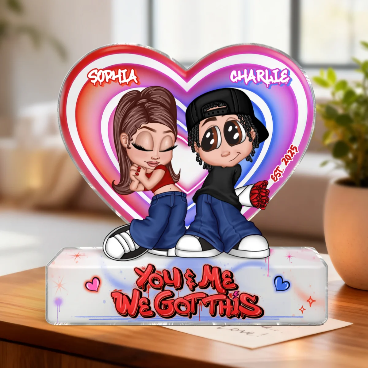 Eternal Love Y2K Couple - Personalized Acrylic Block Plaque - Heartfelt Valentine's Day Gift, Anniversary Gift For Couple, For Him, For Her - Image 7