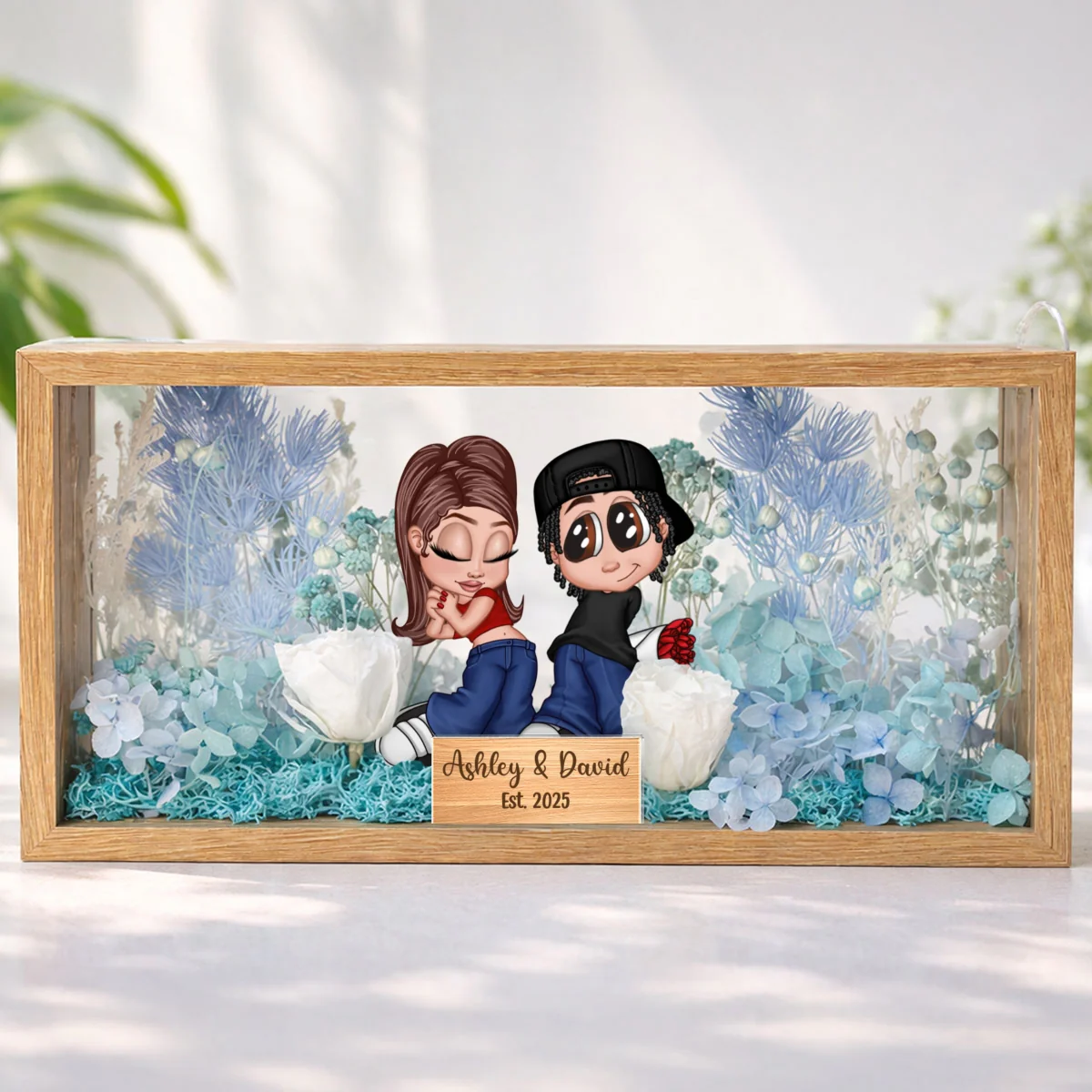 Eternal Love Y2K Couple - Personalized DIY Flower Shadow Box LED Night Light - Valentine's Day Gift, Anniversary Gift, Wedding Gift For Couple, For Him, For Her - Image 18