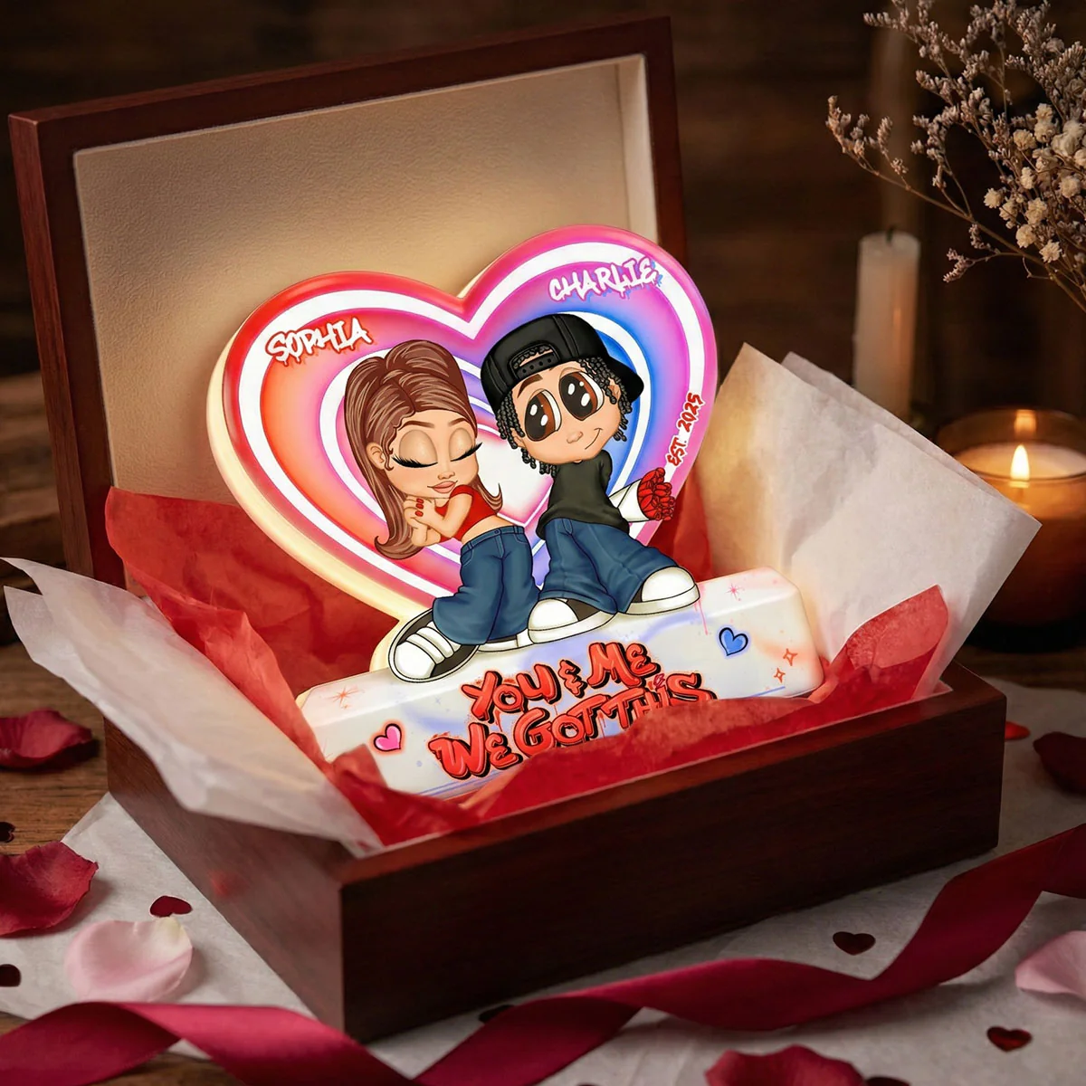 Eternal Love Y2K Couple - Personalized Light Box - Heartfelt Valentine's Day Gift, Anniversary Gift For Couple, For Him, For Her - Image 3