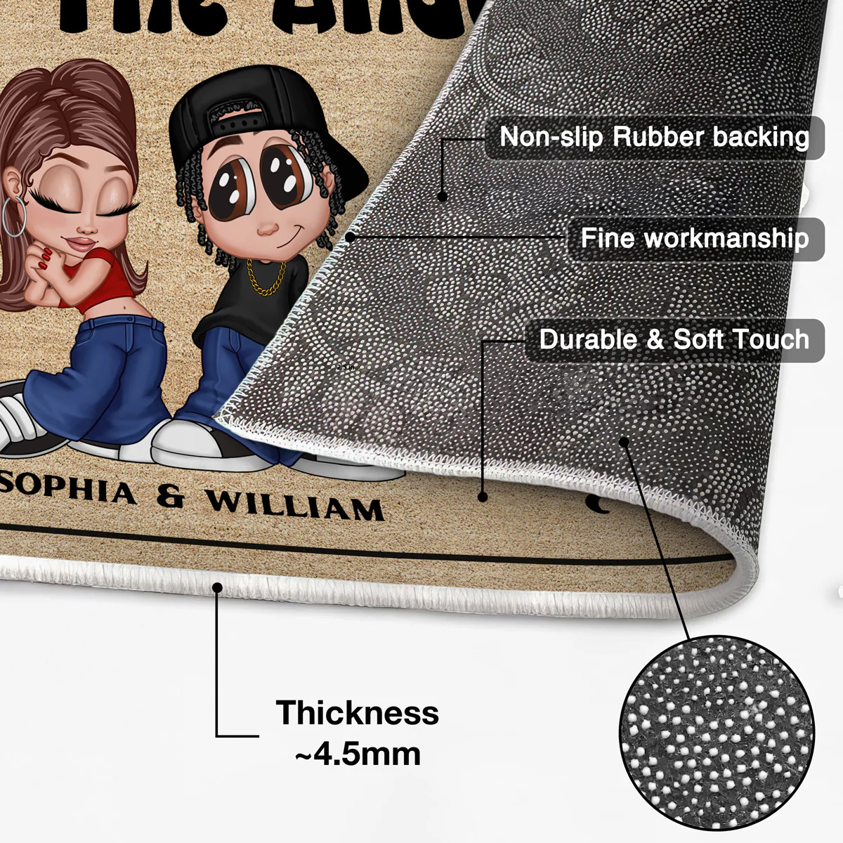 Eventually He Hasn‘t Asked Yet Y2K Couple Funny Housewarming Gift Personalized Doormat - Image 4