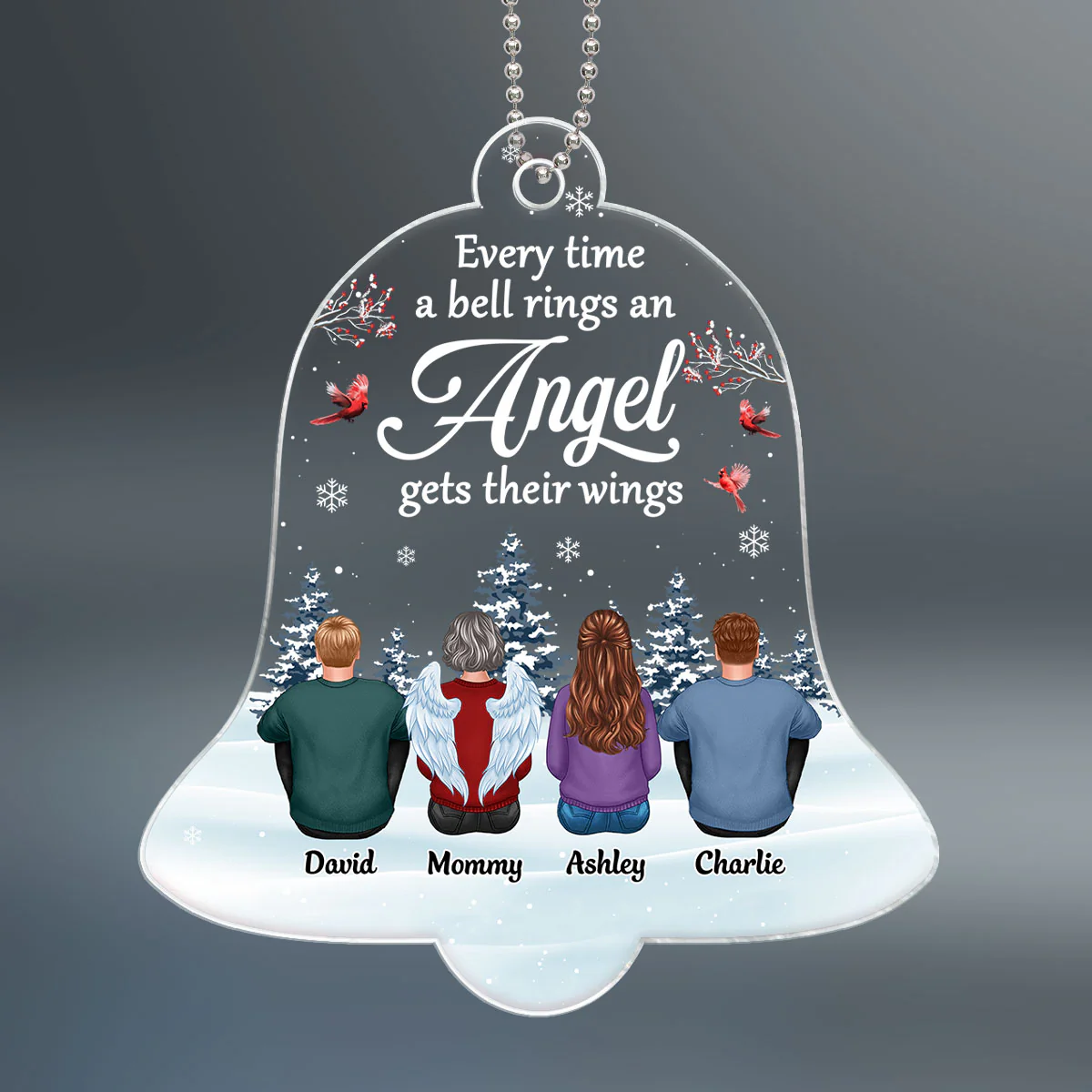 Every Time A Bell Rings Family Memorial Personalized Acrylic Ornament - Image 2