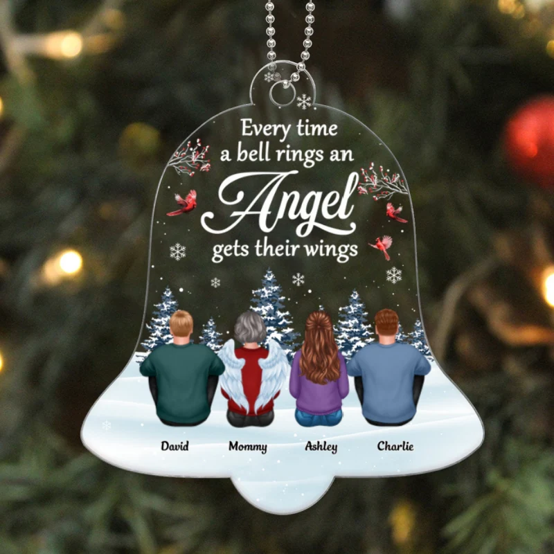 Every Time A Bell Rings Family Memorial Personalized Acrylic Ornament - Image 5