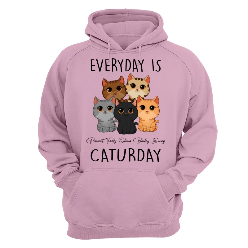 Everyday Is Caturday Cute Cats Vector Personalized Shirt - Image 15