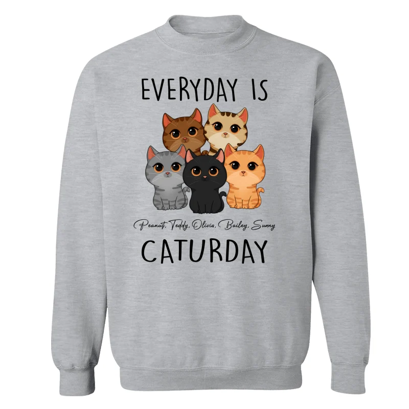 Everyday Is Caturday Cute Cats Vector Personalized Shirt - Image 18