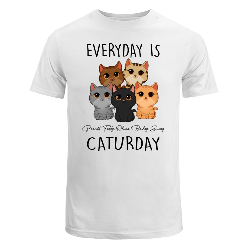 Everyday Is Caturday Cute Cats Vector Personalized Shirt - Image 5
