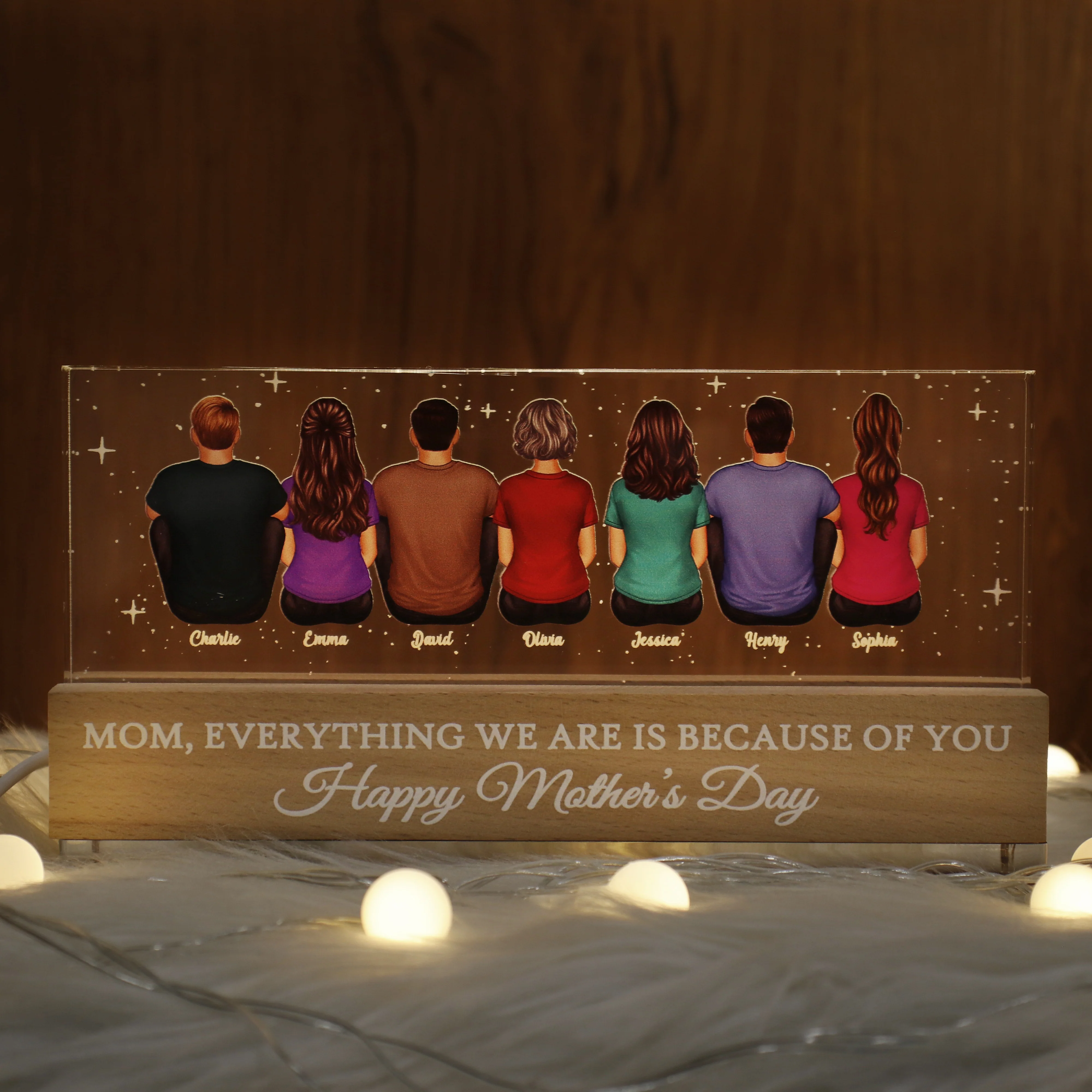 Everything I Am Gift For Mom Personalized Acrylic Block Personalized LED Night Light - Image 3